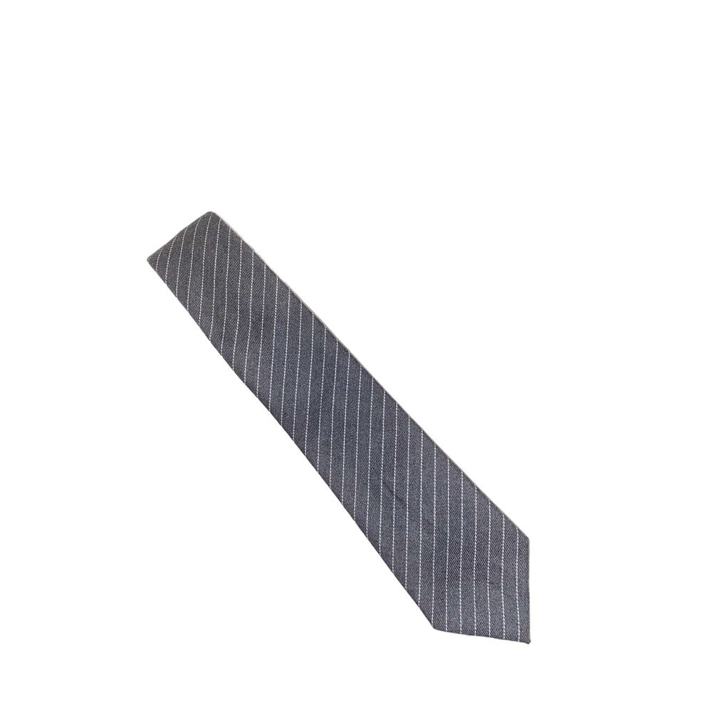 Ties.com Men Ties 100% Cotton Gray White Stripes